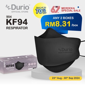 Durio 904 KF94 Respirator (Black) - (10pcs)